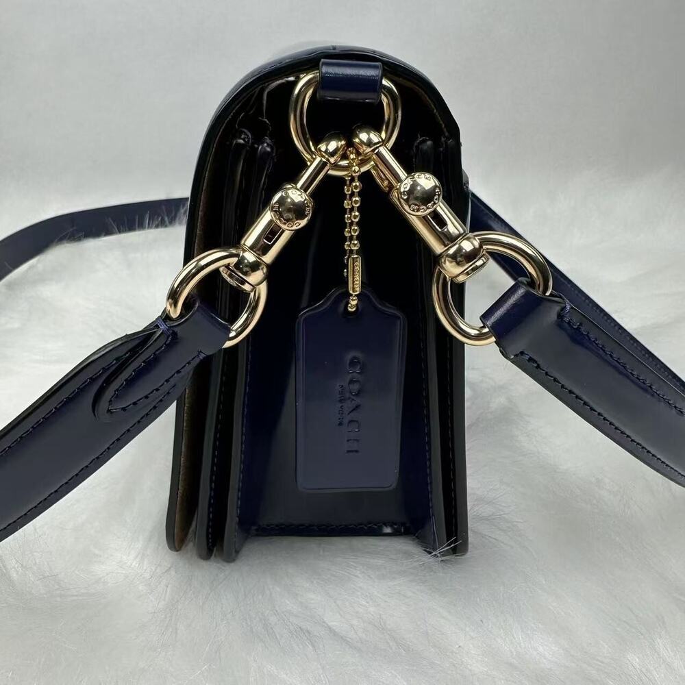 Coach Quinn Shoulder Crossbody Bag In Novelty Leather/True Navy CY657 NWT - Picture 4 of 9